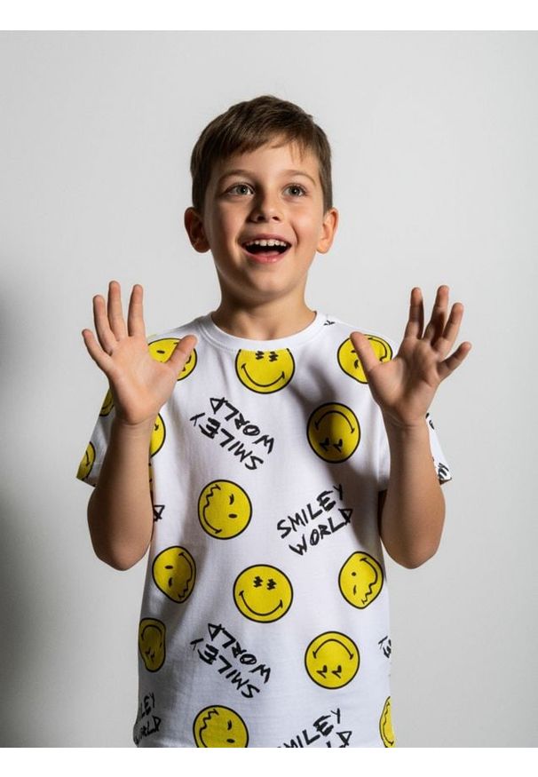 Sinsay - Koszulka SmileyWorld® - biały. Kolor: biały