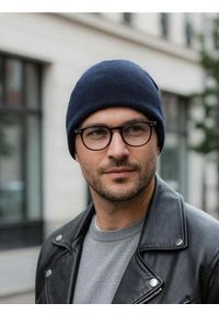 Sinsay - Czapka beanie basic z wiskozą 2 pack - granatowy. Kolor: niebieski. Materiał: wiskoza