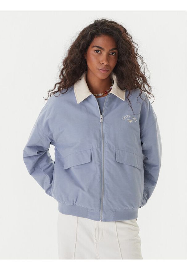 Roxy Kurtka przejściowa ERJJK03672 Niebieski Regular Fit. Kolor: niebieski. Materiał: bawełna