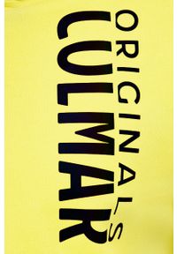Colmar bluza bawełniana męska kolor żółty z kapturem z nadrukiem. Typ kołnierza: kaptur. Kolor: żółty. Materiał: bawełna. Wzór: nadruk