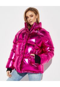 ALEXANDRE VAUTHIER - Różowa kurtka puchowa z połyskiem. Kolor: wielokolorowy, fioletowy, różowy. Materiał: puch. Sezon: zima, jesień