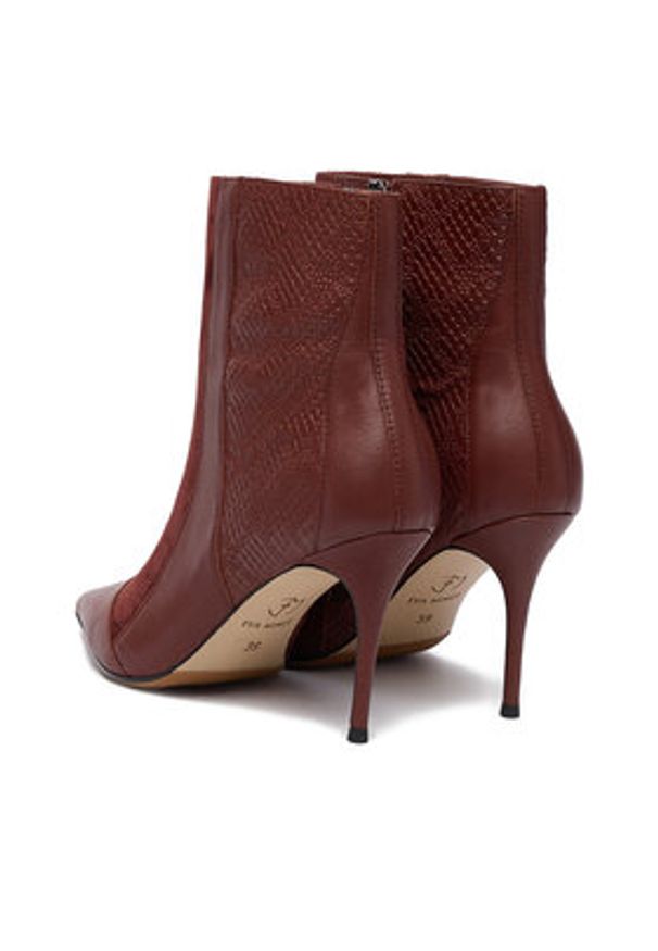 Eva Minge Botki EO-DELLA-GLC9036-5.5-888 Bordowy. Kolor: czerwony. Materiał: skóra