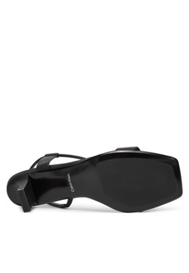 Calvin Klein Sandały Heel Sandal 50 Squared Lth HW0HW02534 Czarny. Kolor: czarny. Materiał: skóra