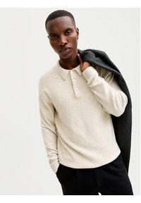Jack & Jones Sweter Maverick 12286144 Beżowy Regular Fit. Kolor: beżowy. Materiał: bawełna #4