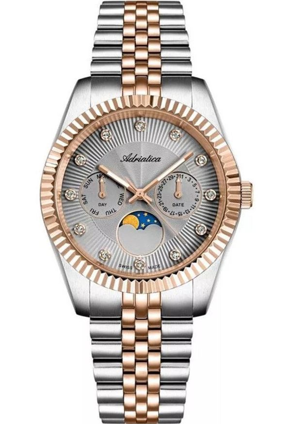 Zegarek Adriatica Zegarek damski Adriatica A3809.R1R7QF CYRKONIE srebrny. Kolor: srebrny