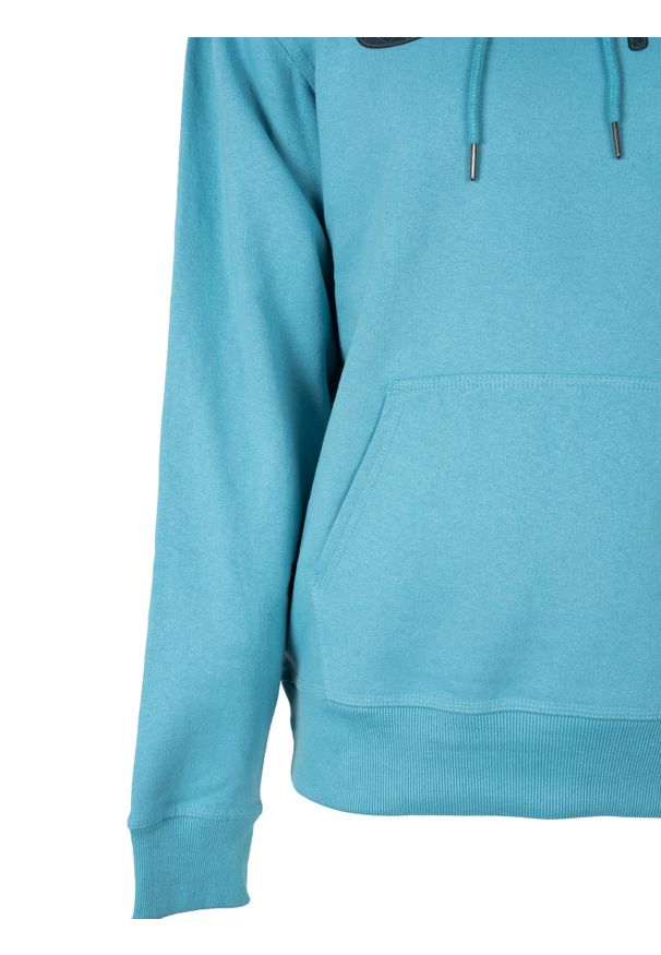 Champion Bluza "Hoodie" | HBGF89H586N9A | Mężczyzna | Błękitny. Okazja: na co dzień. Typ kołnierza: kaptur. Kolor: niebieski. Materiał: bawełna, poliester. Wzór: aplikacja. Styl: casual
