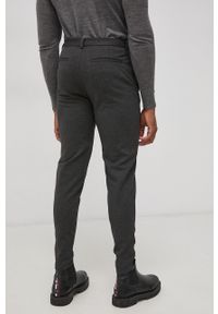 Bruuns Bazaar Spodnie Politan męskie kolor szary dopasowane. Kolor: szary. Materiał: materiał #4