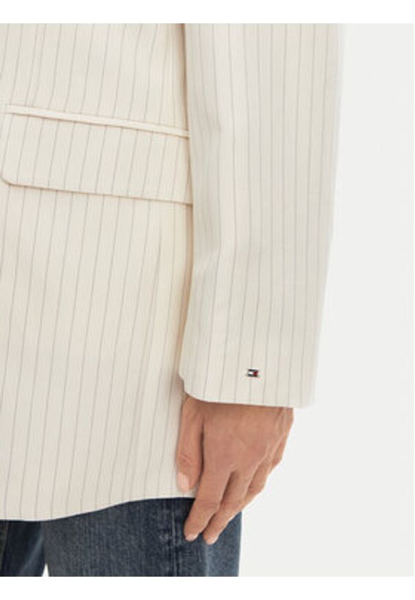 TOMMY HILFIGER - Tommy Hilfiger Marynarka WW0WW46167 Beżowy Relaxed Fit. Kolor: beżowy. Materiał: wiskoza