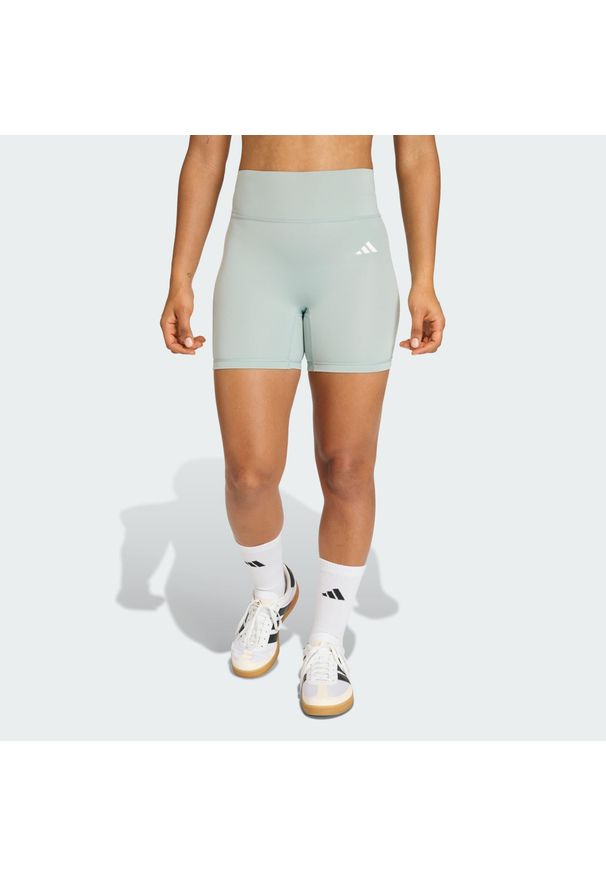 Adidas - Krótkie legginsy Optime Essentials Workout. Stan: podwyższony. Kolor: zielony. Technologia: ClimaCool (Adidas). Długość: krótkie. Sport: fitness