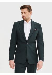 Pako Lorente - PAKO LORENTE – Wełniana marynarka garniturowa w kolorze zielonym. Okazja: na spotkanie biznesowe. Kolor: zielony. Materiał: wełna. Wzór: gładki. Styl: biznesowy