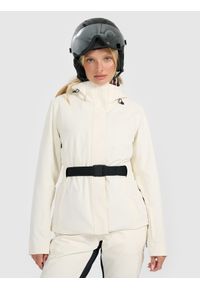 4f - 4F Kurtka narciarska membrana Dermizax 20000 damska - biała M. Typ kołnierza: kołnierzyk stójkowy. Kolor: biały. Sezon: zima #1