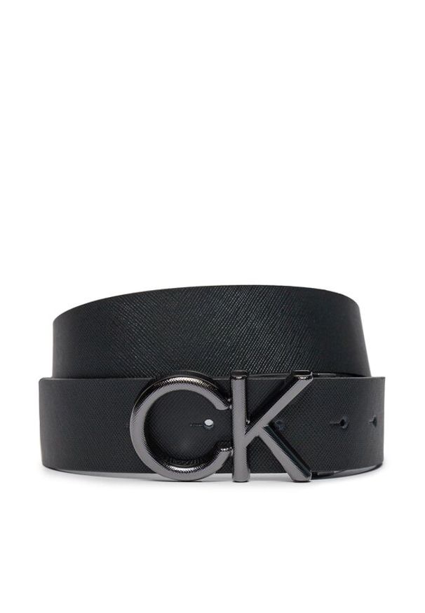 Calvin Klein Pasek Męski Adj Ck Metal Saffiano 35Mm K50K511567 Czarny. Kolor: czarny. Materiał: skóra