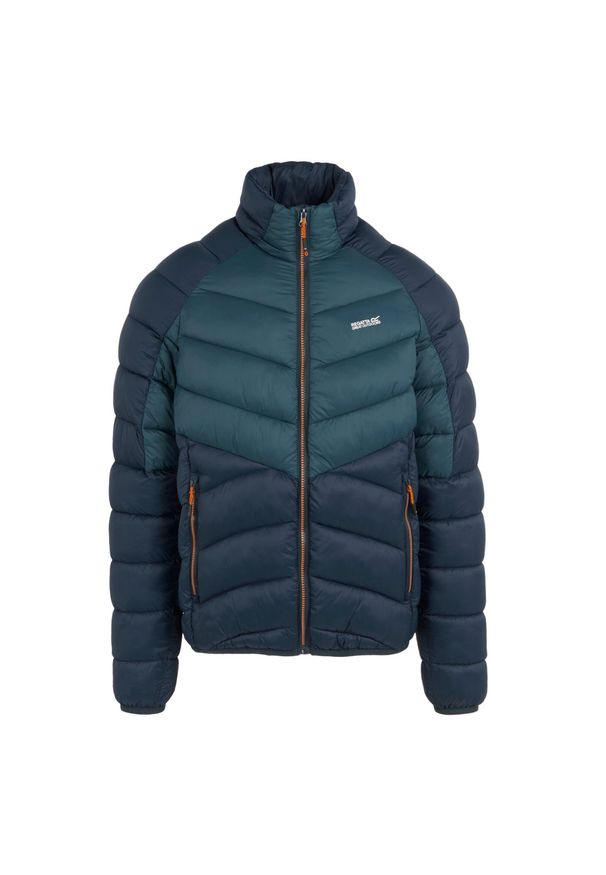 Regatta - Męska Ocieplana Kurtka Dalent. Kolor: niebieski, wielokolorowy, żółty. Materiał: puch. Sport: turystyka piesza