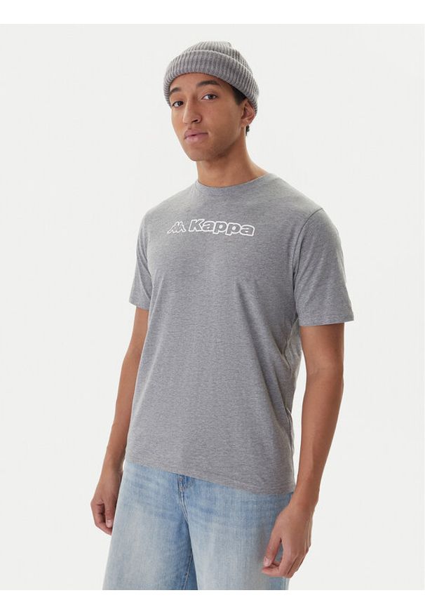 Kappa T-Shirt Feddu 311H7HW Szary Regular Fit. Kolor: szary. Materiał: bawełna