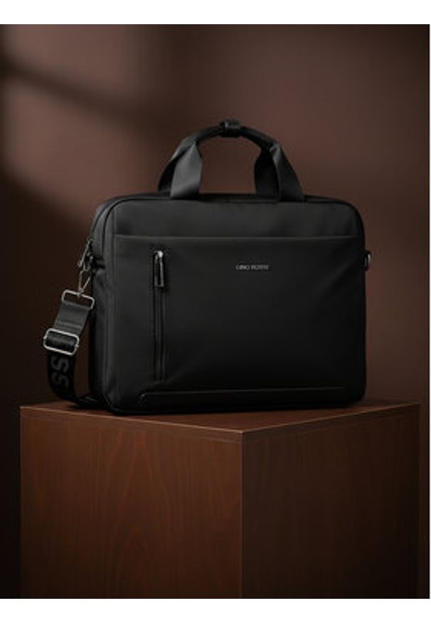 Gino Rossi Torba na laptopa C-GIN-K-011-CCC-06 Czarny. Kolor: czarny. Materiał: materiał, poliester