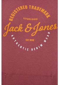 Jack & Jones Bluza męska kolor różowy z kapturem z nadrukiem. Okazja: na co dzień. Typ kołnierza: kaptur. Kolor: różowy. Wzór: nadruk. Styl: casual #4