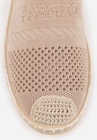 Born2be - Ciemnobeżowe Espadryle na Płaskiej Podeszwie z Plecionki Chorisa. Okazja: do pracy, na co dzień. Kolor: beżowy. Materiał: jeans, len. Obcas: na płaskiej podeszwie. Styl: casual #4