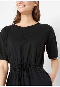 bonprix - Sukienka z dżerseju. Kolor: czarny. Materiał: jersey, bawełna. Długość: midi