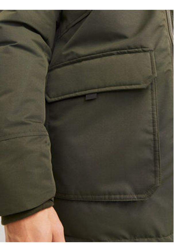 Jack & Jones Parka Construct 12258406 Zielony Regular Fit. Kolor: zielony. Materiał: syntetyk