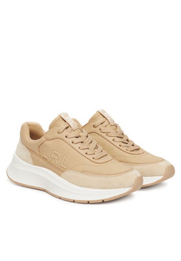 Lauren Ralph Lauren - LAUREN RALPH LAUREN Sneakersy 802974376001 Beżowy. Kolor: beżowy. Materiał: skóra
