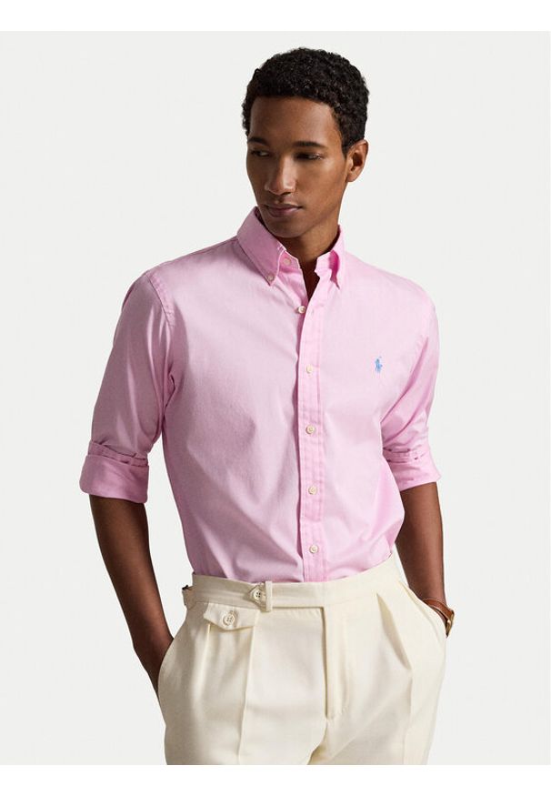 Polo Ralph Lauren Koszula 710B20512002 Różowy Custom Fit. Typ kołnierza: polo. Kolor: różowy. Materiał: bawełna