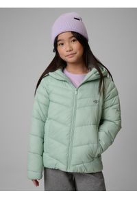 4f - 4F Kurtka z wypełnieniem syntetycznym dziewczęca - miętowa 164 (13-14 lat). Okazja: na spacer, na co dzień, na uczelnię. Kolor: turkusowy. Materiał: syntetyk. Wzór: gładki. Sezon: lato. Styl: casual #1