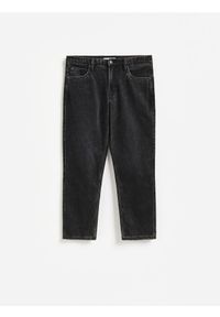 Reserved - Jeansy straight fit z efektem sprania - czarny. Kolor: czarny