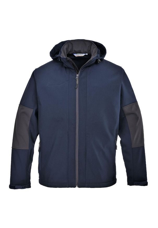 Portwest - Męska Kurtka Soft Shell Z Kapturem. Typ kołnierza: kaptur. Kolor: niebieski
