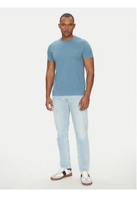 Lacoste T-Shirt TH6709 Błękitny Regular Fit. Kolor: niebieski. Materiał: bawełna #4