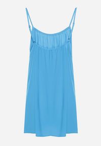 Born2be - Niebieska Wiskozowa Sukienka na Regulowanych Ramiączkach Ulantia. Okazja: na co dzień. Kolor: niebieski. Materiał: wiskoza. Długość rękawa: na ramiączkach. Sezon: lato. Styl: casual, elegancki #2