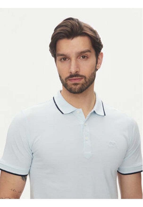 Lindbergh Polo 30-404010 Niebieski Relaxed Fit. Typ kołnierza: polo. Kolor: niebieski. Materiał: bawełna