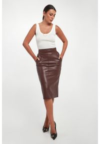 Elisabetta Franchi - Top damski prążkowany z jedwabiem ELISABETTA FRANCHI. Materiał: prążkowany, jedwab #3