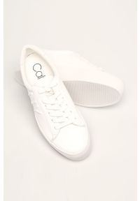 Calvin Klein - Buty skórzane. Nosek buta: okrągły. Zapięcie: sznurówki. Kolor: biały. Materiał: skóra. Szerokość cholewki: normalna. Obcas: na obcasie. Wysokość obcasa: średni #3