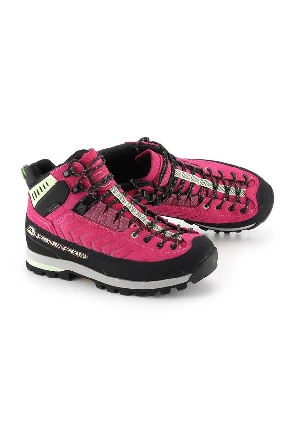 ALPINE PRO - Buty wysokie trekkingowe damskie Alpine Pro None Vibram. Kolor: różowy. Styl: sportowy