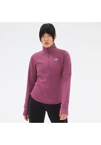 Bluza damska New Balance WT23252RNH – różowa. Kolor: różowy. Materiał: skóra, polar, dresówka, materiał, tkanina, poliester. Długość: długie. Sezon: zima. Sport: fitness #1