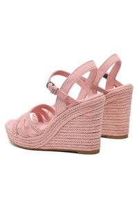 TOMMY HILFIGER - Tommy Hilfiger Espadryle Essential Wedge Sandal FW0FW07159 Różowy. Kolor: różowy. Materiał: materiał