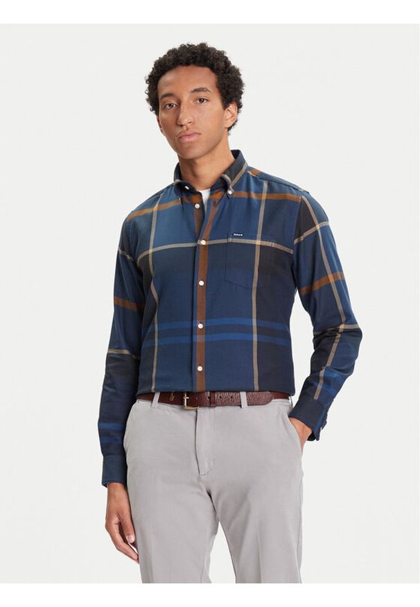 Barbour Koszula Dunoon MSH4980TN54 Granatowy Regular Fit. Kolor: niebieski. Materiał: bawełna