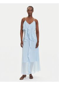 Vero Moda Sukienka wieczorowa Camille 10336405 Błękitny Regular Fit. Kolor: niebieski. Materiał: syntetyk. Styl: wizytowy