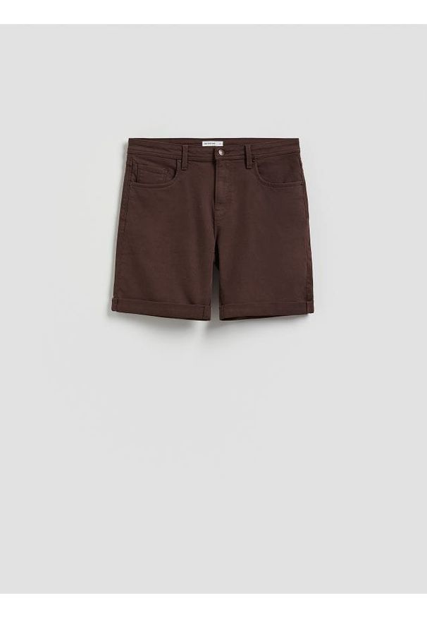 Reserved - Jeansowe szorty slim fit - dark grey jeans. Materiał: jeans