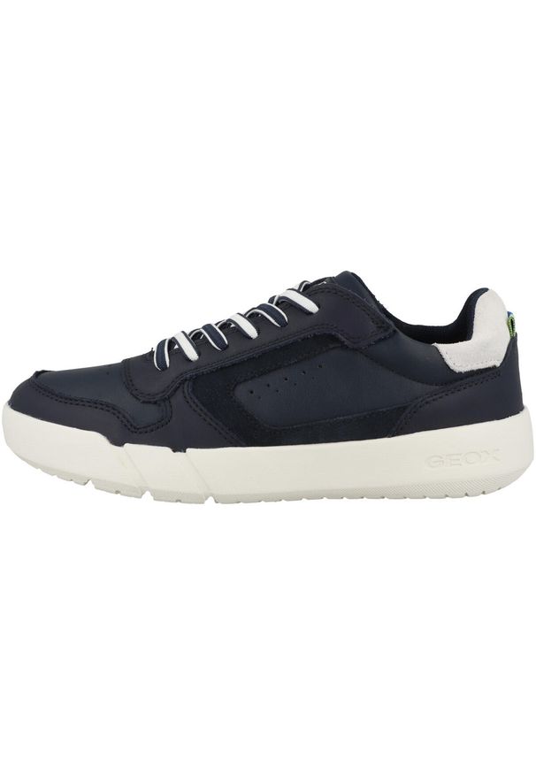 Geox - Buty GEOX J HYROO BOY A Niebieski. Kolor: niebieski. Materiał: tkanina, skóra. Sport: turystyka piesza