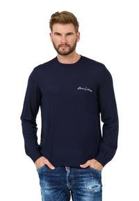 Armani Exchange - ARMANI EXCHANGE Granatowy męski sweter Jumpers, Rozmiar XL. Kolor: niebieski #6