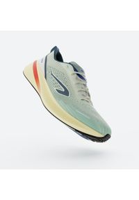 KIPRUN - Buty do biegania męskie Kiprun Cushion 500. Kolor: żółty, biały, wielokolorowy, niebieski. Szerokość cholewki: normalna