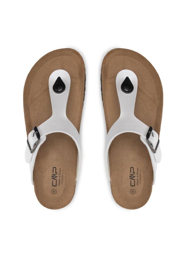 CMP Japonki Eco Mymosa Wmn Flip Flop 3Q91036 Biały. Kolor: biały. Materiał: skóra