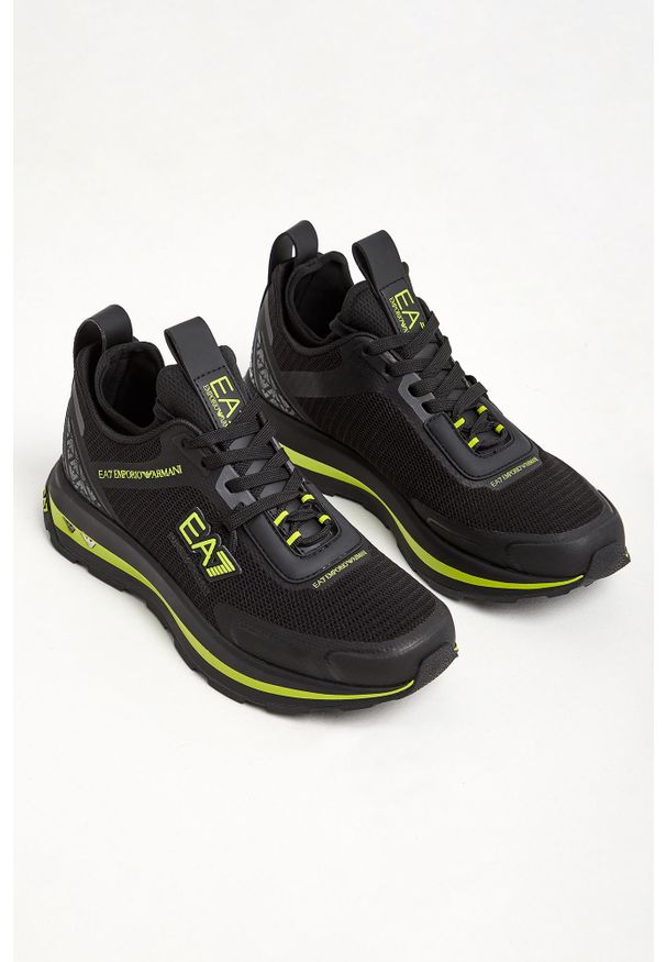 EA7 Emporio Armani - Sneakersy męskie EA7 EMPORIO ARMANI. Wysokość cholewki: za kostkę. Materiał: materiał, guma. Szerokość cholewki: normalna