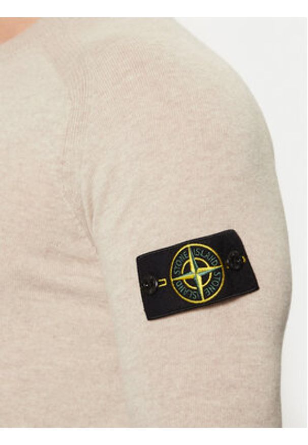 Stone Island Sweter 8115545B4 Beżowy Regular Fit. Kolor: beżowy. Materiał: wełna
