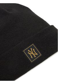 New Era Czapka New York Yankees Metallic Badge Black Cuff Knit Beanie 60424815 Czarny. Kolor: czarny. Materiał: akryl, materiał #5