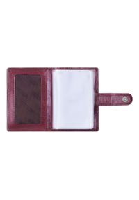 Wittchen - Etui na karty kredytowe bordowe. Kolor: czerwony. Materiał: lakier, skóra. Wzór: aplikacja