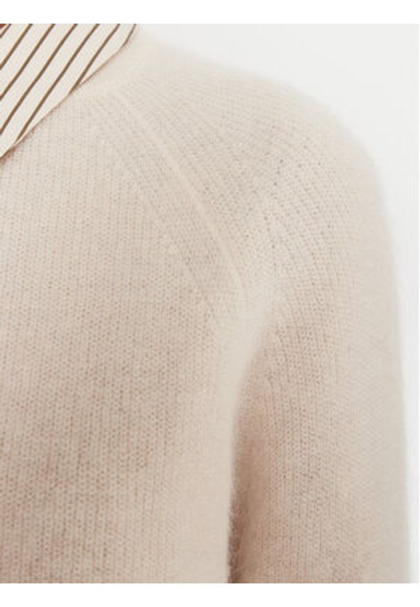 Marella Sweter Digione 2523366414 Écru Regular Fit. Materiał: wełna