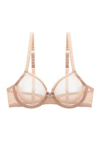 Intica - Biustonosz z siateczki z delikatnymi detalami Gunhilde. Kolor: beżowy. Materiał: materiał