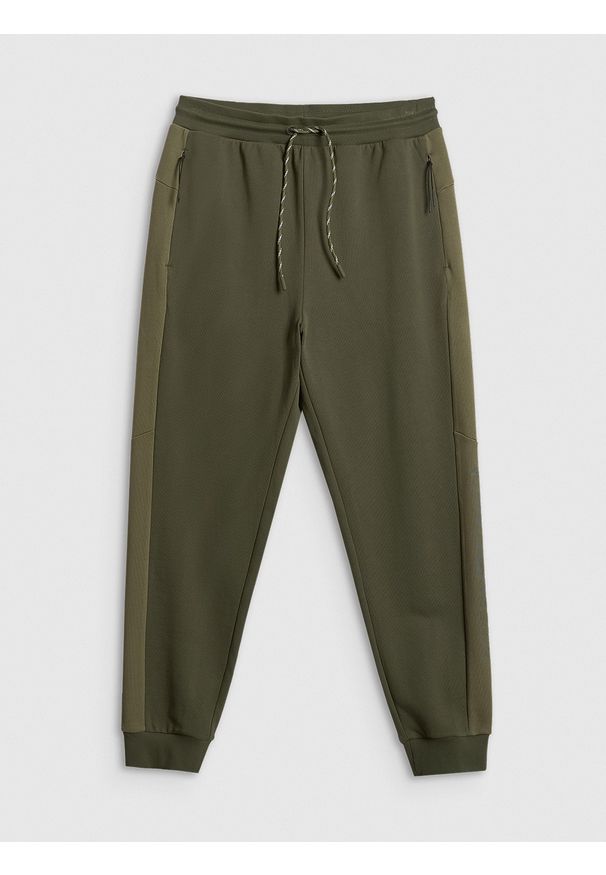 4f - 4F Spodnie dresowe joggery męskie - khaki XL. Kolor: oliwkowy, brązowy, wielokolorowy. Materiał: dresówka. Sport: fitness